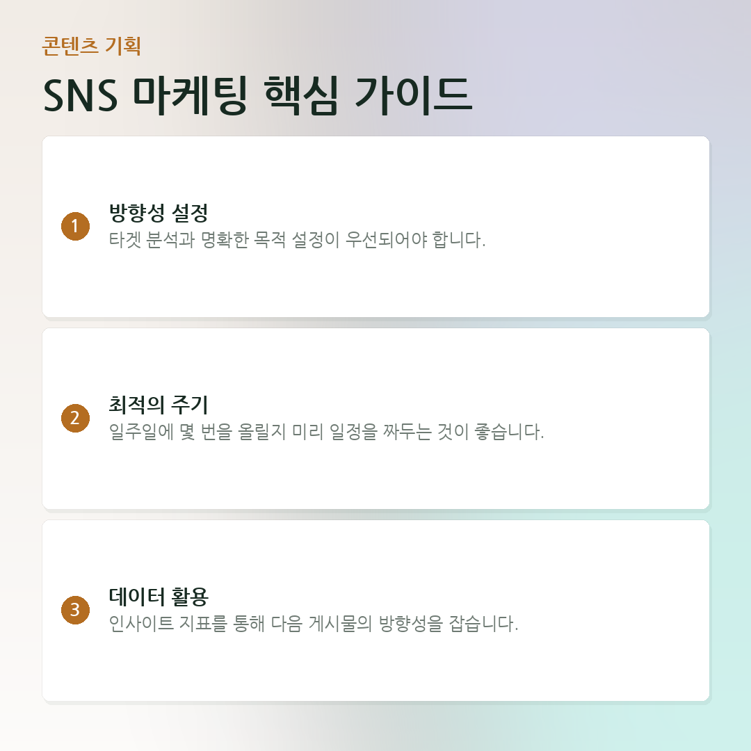 SNS 마케팅 핵심 가이드 요약 카드