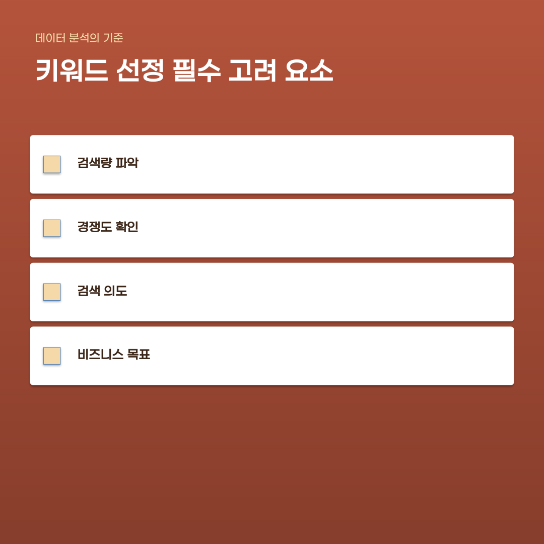 키워드 선정기준 놓치면 낭패 보는 상황